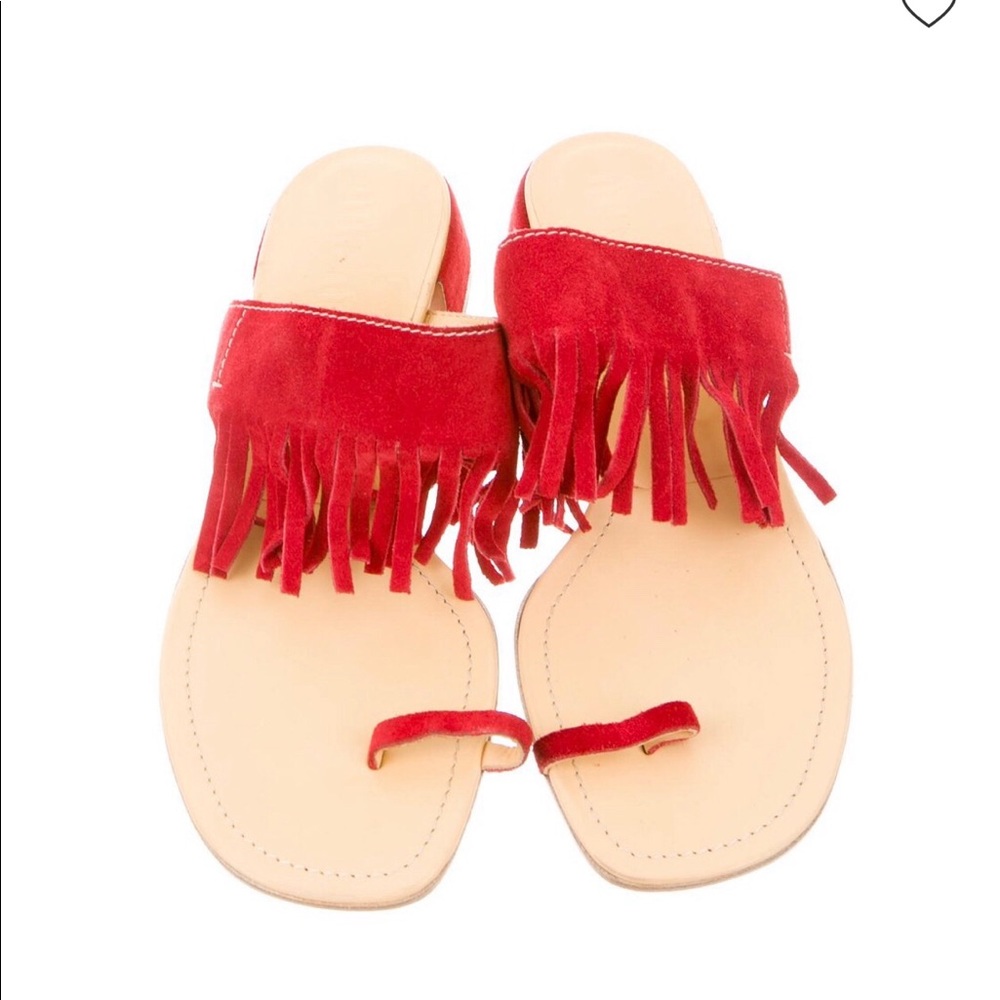 Miu Miu Suede red slide sandals size 38 ( US Sz 8)
